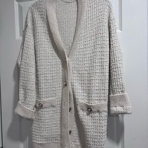 Women's Cream Cardigan Sweater
